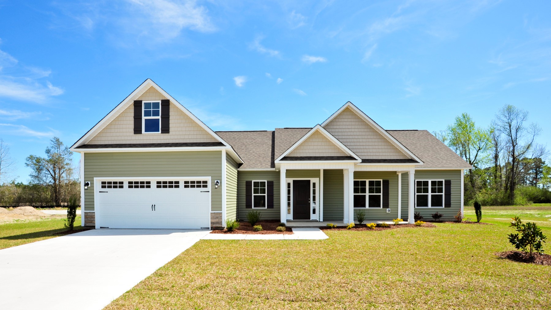 front view of a one story home with normal wear and tear
